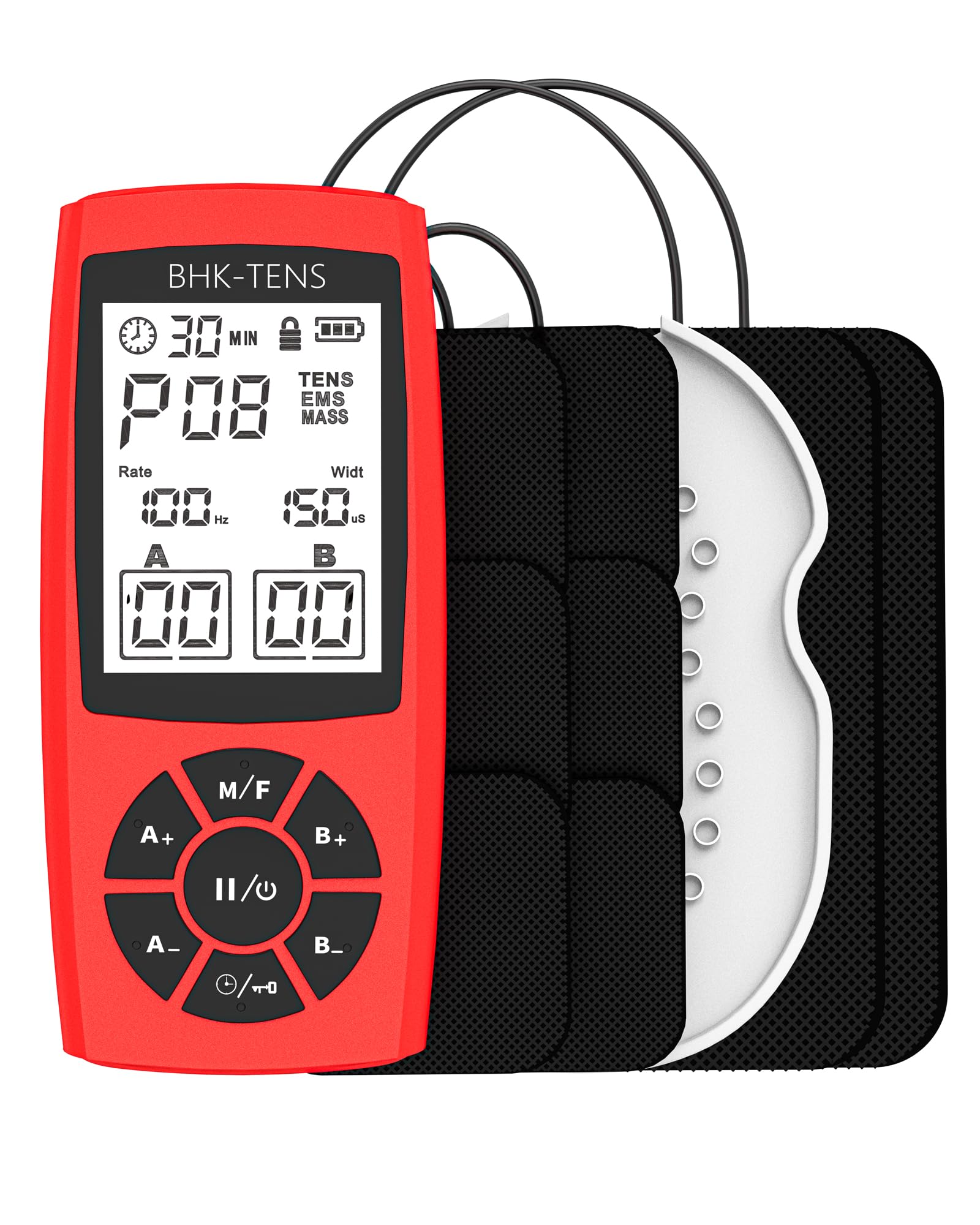 Rechargeable TENS Unit Machine for Pain Relief Therapy Electronic EMS Muscle Stimulator for Shoulder Pain Relief TENS&EMS Stimulator for Back Pain Shoulder Neck Pain Relief Sciatica Pain red
